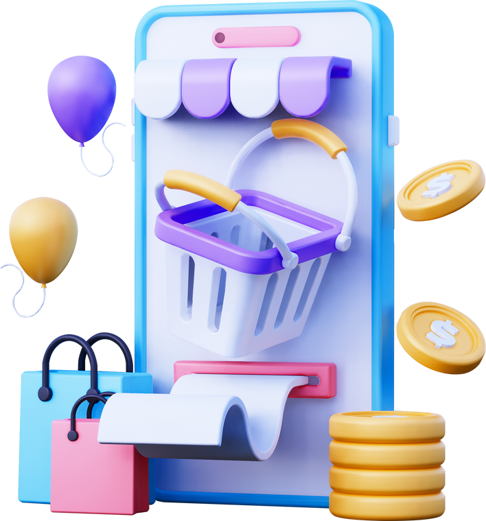 3D Online Store Icon